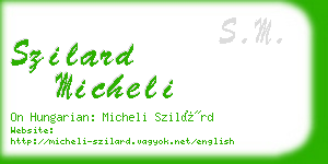 szilard micheli business card